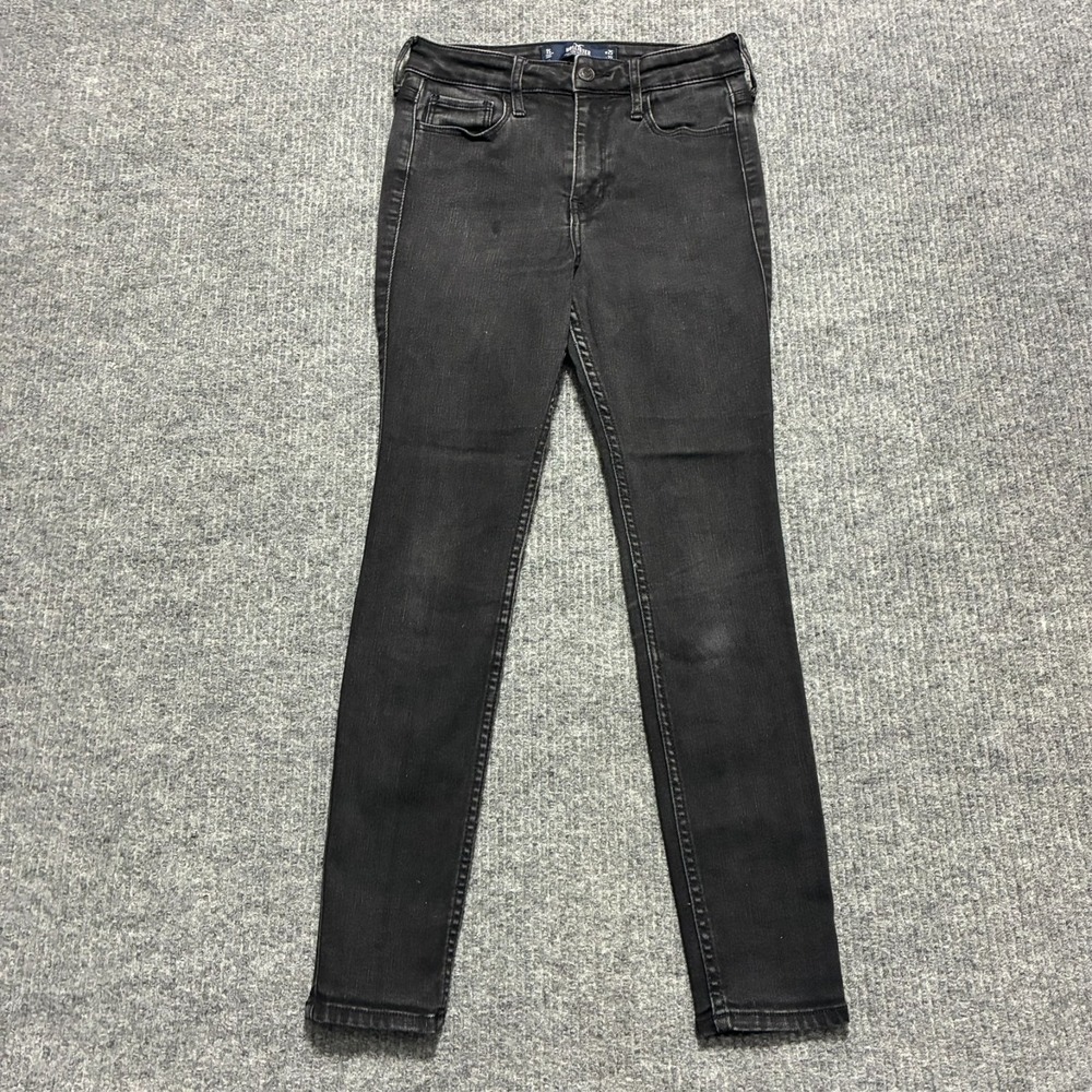 Hollister High Rise Super Skinny Jeans Womens Size 1S Black Denim Soft Stretch